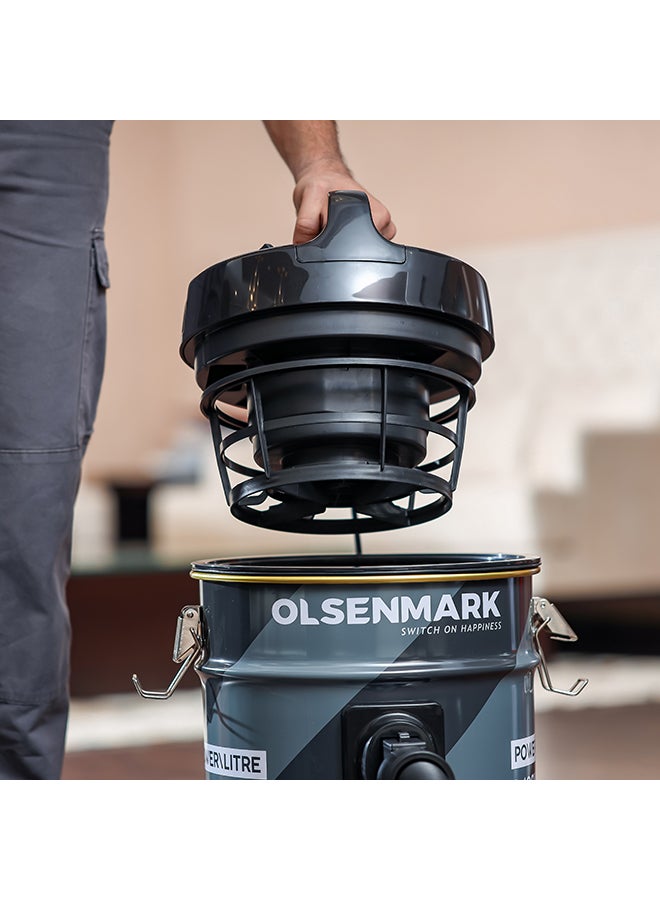 أولسنمارك مكنسة كهربائية بسعة كيس غبار 21 لتر، هيكل معدني مضاد للصدأ، وظيفة شفط ومنفاخ قوية 2400 وات OMVC1847 أحمر وأسود - Image 4