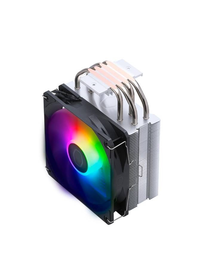 مبرد هواء وحدة المعالجة المركزية Hyper 212 LED Turbo RGB (1 FAN) - لمسة نهائية من الألومنيوم الأسود اللامع، 4 أنابيب حرارة متصلة مباشرة ومستمرة مع زعانف، تدفق منجل مزدوج 120 مروحة RGB، وحدة تحكم RGB LED - pnsku/N70038928V/45/_/1720445868/87fe1522-0399-4edf-9578-662260a5e6af