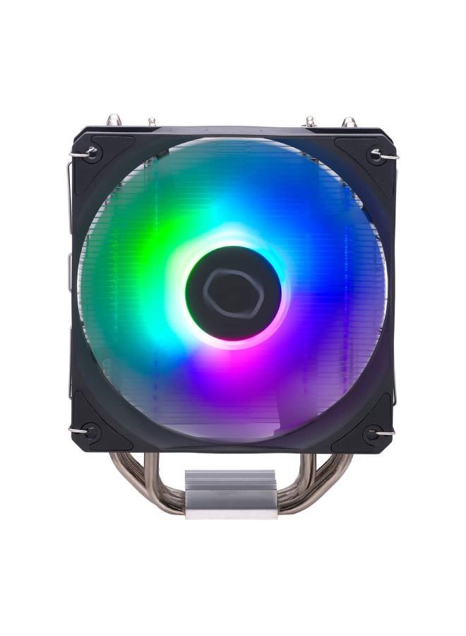 مبرد هواء وحدة المعالجة المركزية Hyper 212 LED Turbo RGB (1 FAN) - لمسة نهائية من الألومنيوم الأسود اللامع، 4 أنابيب حرارة متصلة مباشرة ومستمرة مع زعانف، تدفق منجل مزدوج 120 مروحة RGB، وحدة تحكم RGB LED - pnsku/N70038928V/45/_/1720445869/7d4ade8c-2b0a-41f2-9e69-6282facaabb5