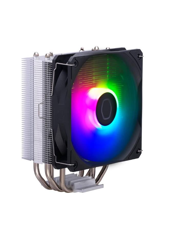 مبرد هواء وحدة المعالجة المركزية Hyper 212 LED Turbo RGB (1 FAN) - لمسة نهائية من الألومنيوم الأسود اللامع، 4 أنابيب حرارة متصلة مباشرة ومستمرة مع زعانف، تدفق منجل مزدوج 120 مروحة RGB، وحدة تحكم RGB LED - pnsku/N70038928V/45/_/1720445871/62738149-ba4a-4db8-8f10-0a7af58ce4a7