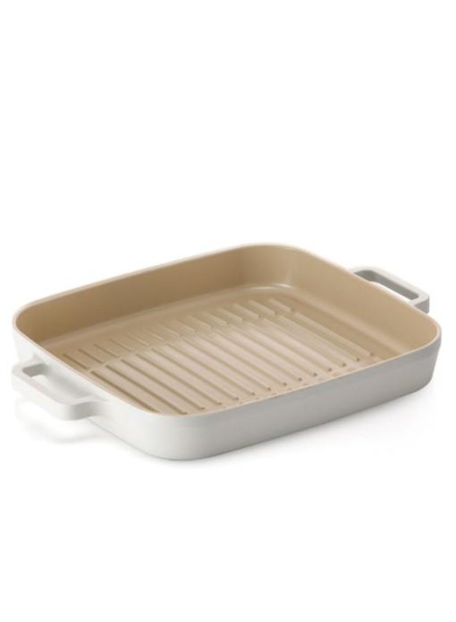 نيو فلام Neoflam Fika Induction Non stick Square Grill Pan Beige 28cm  - Image 3