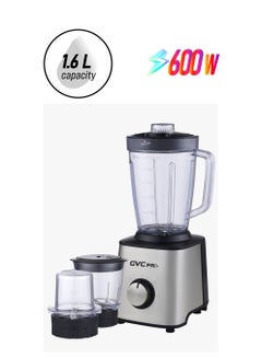 gvc pro 3-In-1 Blender With Stainless Steel Blads And Meat Grinder/Spicies Grinder 1.6 L 600 W GVCBL-590 Steel  - Image 1