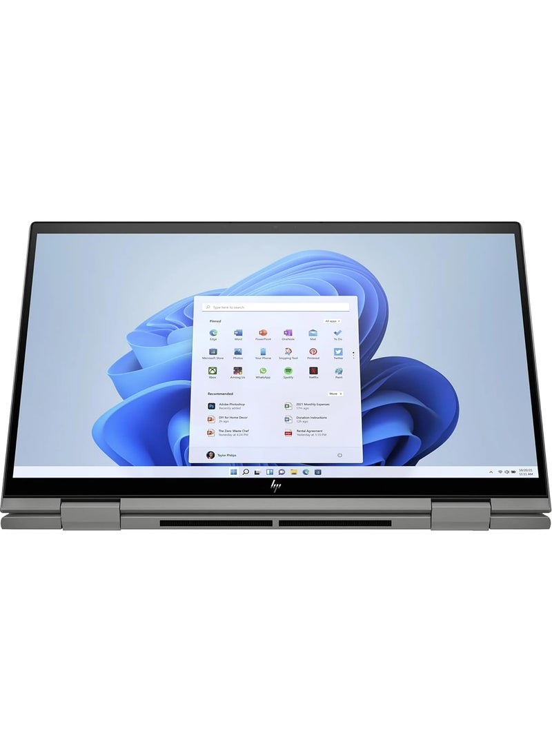 إتش بي - كمبيوتر محمول إنفي x360 2 في 1 بشاشة مقاس 15.6 بوصة، ومعالج كور i7-1355U/ذاكرة وصول عشوائي سعة 64 جيجابايت/محرك أقراص SSD سعة 2 تيرابايت/بطاقة رسومات Intel Iris xe/نظام التشغيل Windows 11 Pro - Image 1
