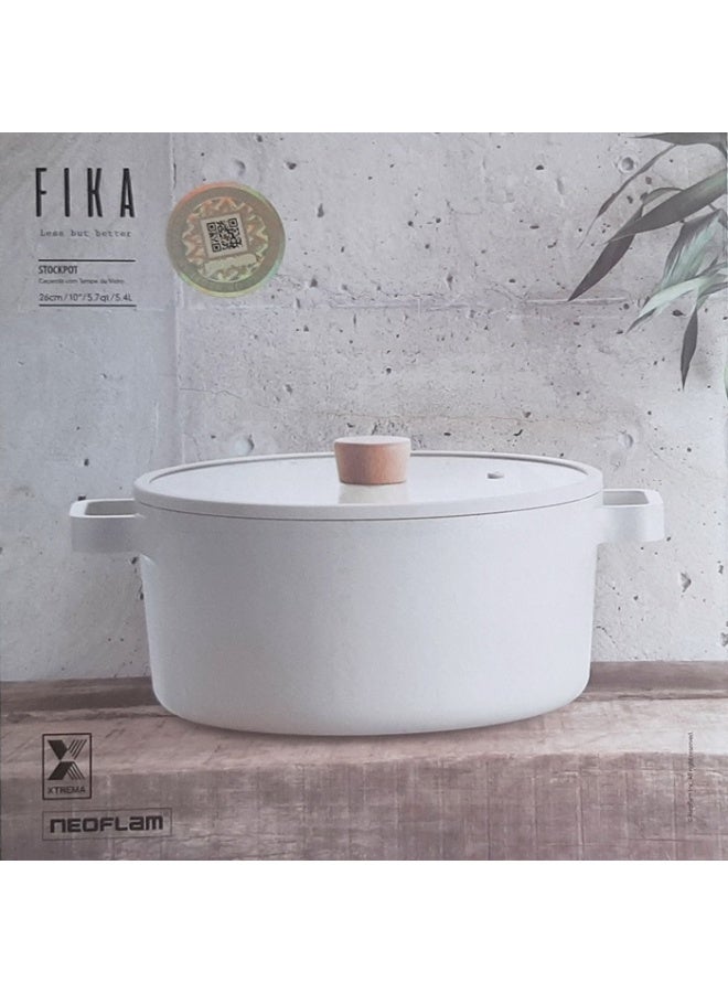 نيو فلام Neoflam Fika Induction Non Stick Cooking Pot White 26cm  - Image 2