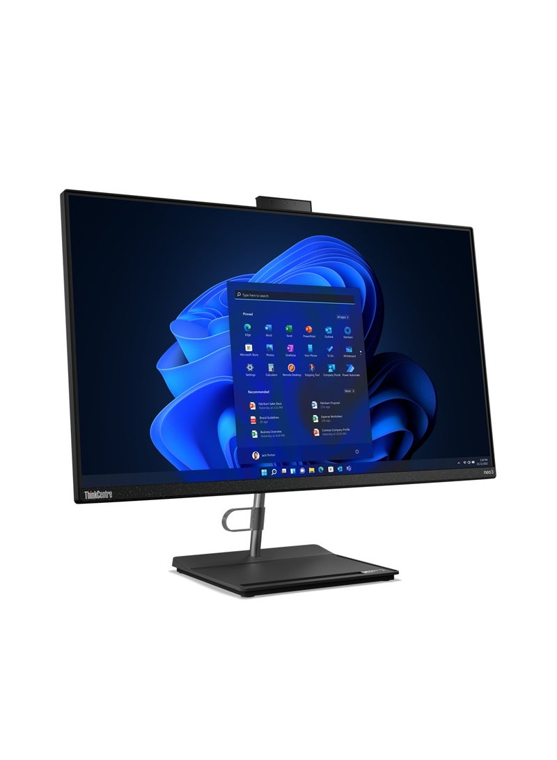 Lenovo ThinkCentre Neo 30a 27 AIO Desktop PC, 27" FHD IPS, Intel Core i7-1260P CPU, 16Gb Ram, 512Gb Ssd, Intel® Iris® Xe Graphics, USB Black Calliope Mouse FreeDOS UK English Raven Black  - Image 1