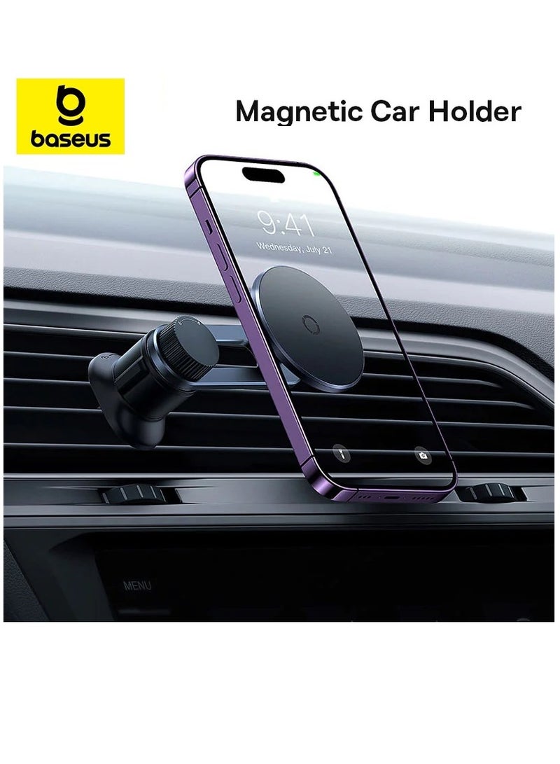 Baseus MagSafe Car Mount For Air Vent, 2024 New Magnetic Phone Car Mount With N52 Magnets iPhone Car Phone Holder Cradle Easily Install For iPhone 15 Pro Max/Plus/14/13/12 Series And Mag-Safe Case Black  - Image 1