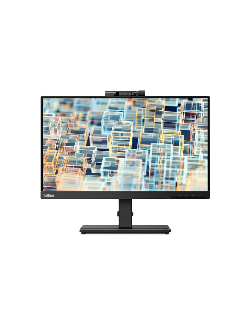 Lenovo - ThinkVision T22v-20 Conferencing Monitor, 21.5 FHD IPS Display, 60Hz Refresh Rate, Up To 4Ms Response Time, Built-In Camera, Microphone And Speakers, Integrated 1080p IR RGB Camera Raven Black - Image 1