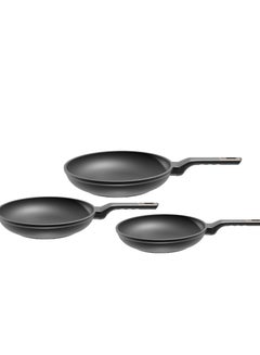 Pyrex - Set of 3 pans ( 20 + 24 + 28 ) - Quanta Granite – Black Black 20,24,28cm