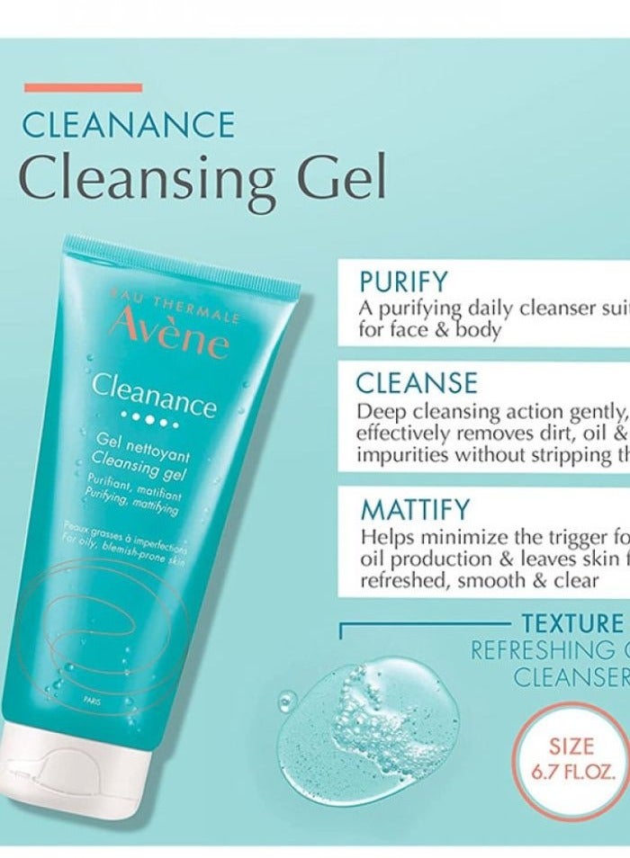 Avene Cleansing Gel Soap-Free Cleanser And Shine Remover Clear 200ml - Image 2