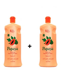 2-Piece Papaya Extract Whitening Hand And Body Lotion 420ml