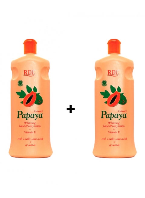 2-Piece Papaya Extract Whitening Hand And Body Lotion 420ml