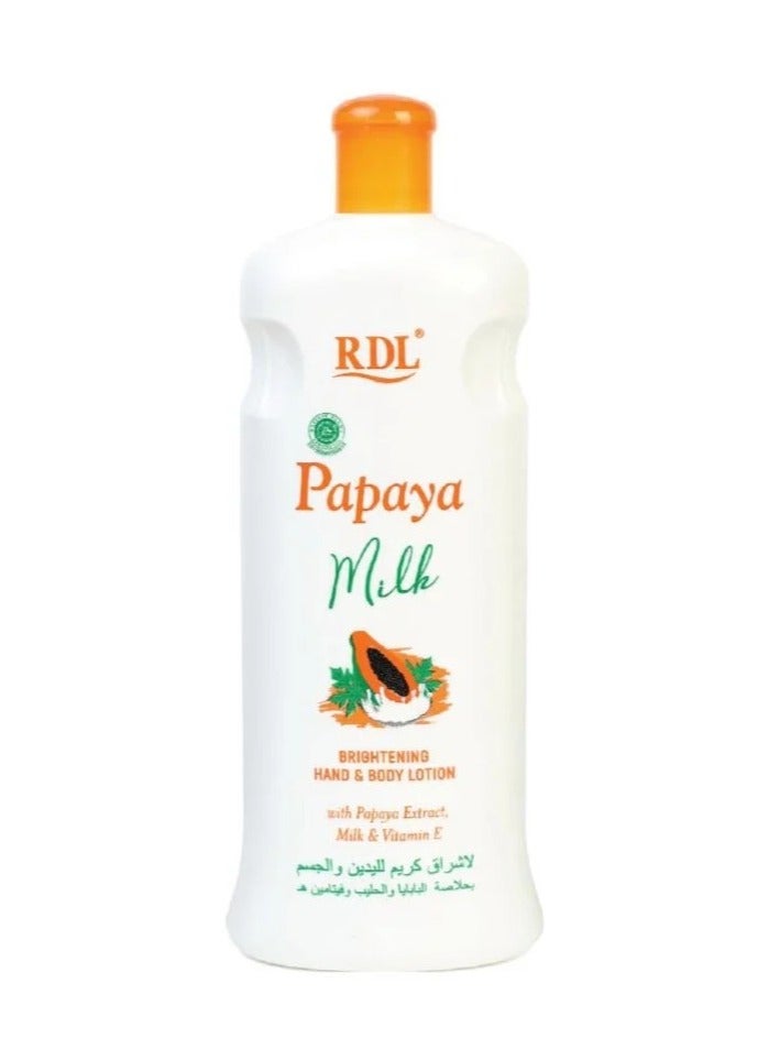 RDL Brightening Hand And Body Lotion With Papaya Extract Milk And Vitamin E 600ml - Image 1