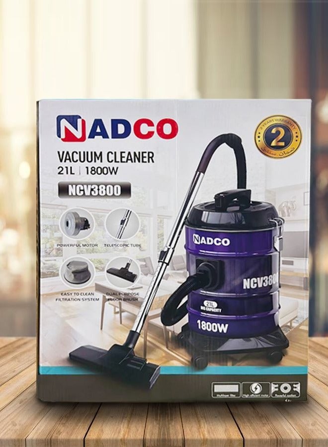Nadco Vacuum Cleaner 21 L 1800 W NCV-3800 Purple - Image 5