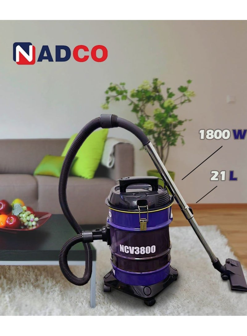 Nadco Vacuum Cleaner 21 L 1800 W NCV-3800 Purple - Image 3