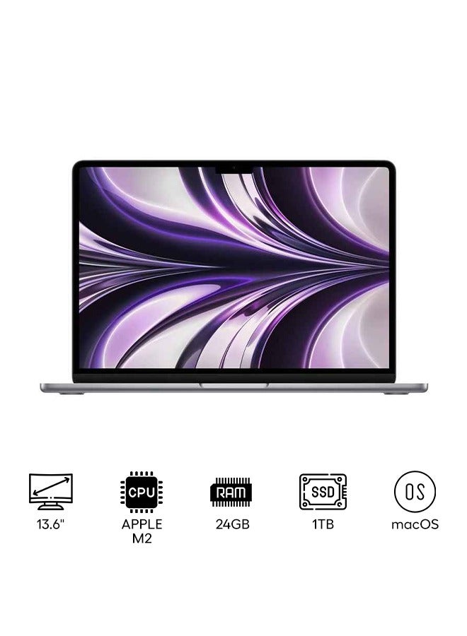 Apple MacBook Air - 13.6" / M2 / 8-Core CPU / 10-Core GPU / 24Gb Ram / 1Tb Ssd English/Arabic Space Grey - Image 1