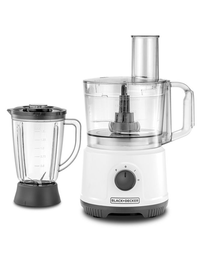 بلاك اند ديكر محضر طعام بقدرة 800 واط، 24 وظيفة مع وعاء سعة 2 لتر، وعاء خلاط سعة 1.5 لتر، تقطيع من الفولاذ المقاوم للصدأ، قرص تقطيع، شفرة مفرمة، صانعة عجين، خفاقة، تحكم بسرعتين مع نبضة. 1.5 L 800 W FX822-B5 - Image 3