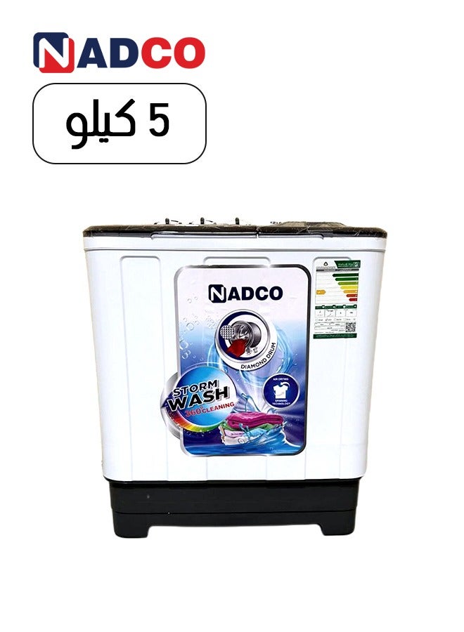 Nadco Twin Tub Washing Machine 5 kg NC5TW White - Image 1