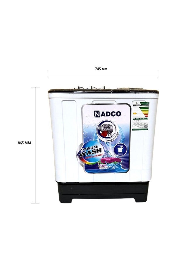 Nadco Twin Tub Washing Machine 5 kg NC5TW White - Image 2