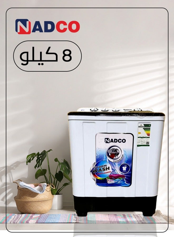 Nadco Twin Tub Washing Machine 8 kg NC10TW White - Image 3