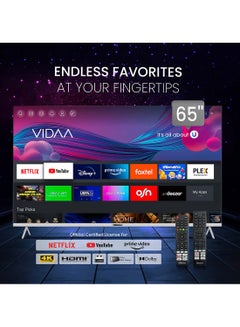 65 Inch Diamond 4K UHD VIDAA Smart TV iOS and Android Devices with VIDAA Voice & DTS TruBass™ Surround Sound Youtube Netflix Prime Video Bluetooth WiFi And Screen Sharing 2024 Model One Year Warranty UHD65VID Silver - pnsku/N70039212V/45/_/1707462161/a33d563c-9ffb-44b0-9e45-e9be455251b8