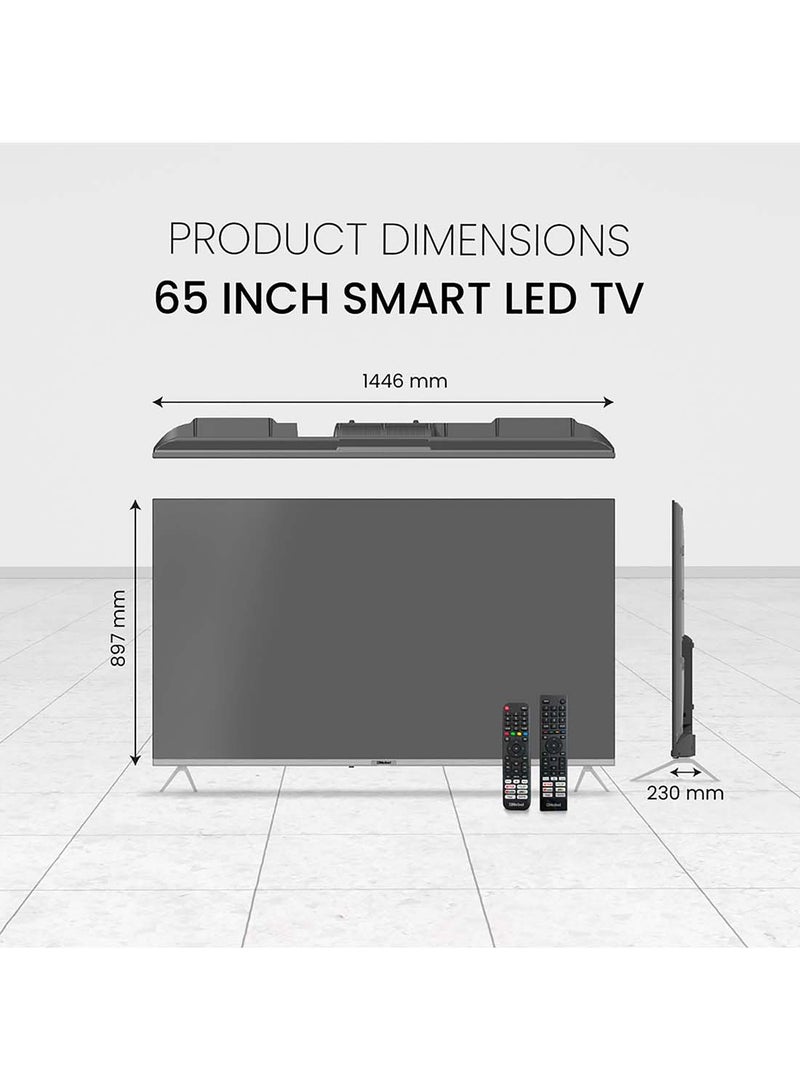 Nobel - 65 Inch Diamond 4K UHD VIDAA Smart TV iOS and Android Devices with VIDAA Voice & DTS TruBass™ Surround Sound Youtube Netflix Prime Video Bluetooth WiFi And Screen Sharing 2024 Model One Year Warranty UHD65VID Silver - Image 1