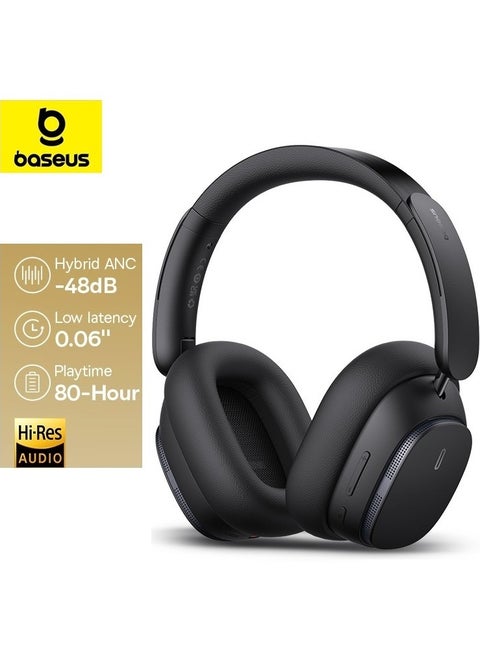 H1 Pro Wireless Headphone Hybrid -48Db Active Noise Cancellation Bluetooth Headset V5.3 Hi-Res Certified LHDC Code Earphone 80h Battery Life for Daily Use/Business And Leisure Black