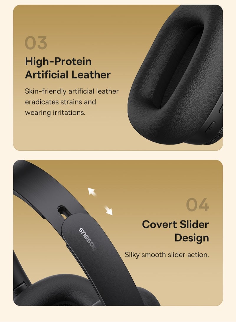 Baseus - H1 Pro Wireless Headphone Hybrid -48Db Active Noise Cancellation Bluetooth Headset V5.3 Hi-Res Certified LHDC Code Earphone 80h Battery Life For Daily Use/Business And Leisure White - Image 1