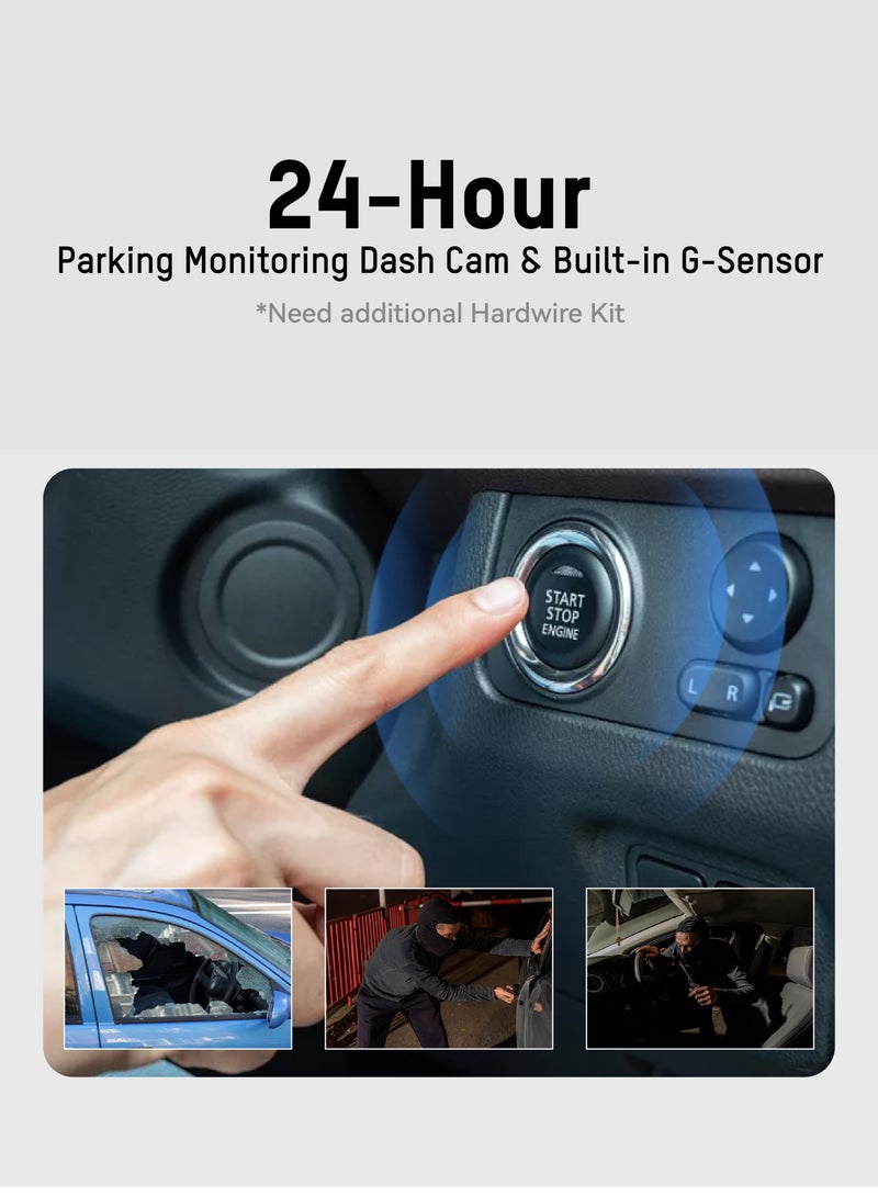 هيك فيجن Hikvision K2 Dashcam، 1080P، Wifi، APP، قناة واحدة، طاقة محول السجائر، تسجيل متكرر - Image 4