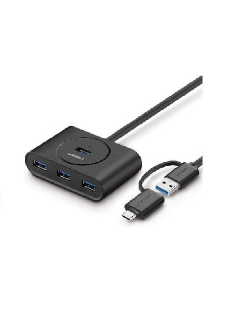 USB 3.0 Hub With USB-C Port 1m - 40850 Black