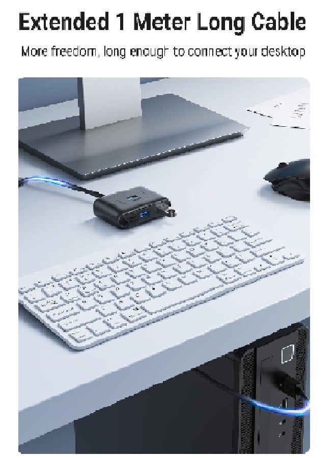 Ugreen USB 3.0 Hub With USB-C Port 1m - 40850 Black  - Image 2