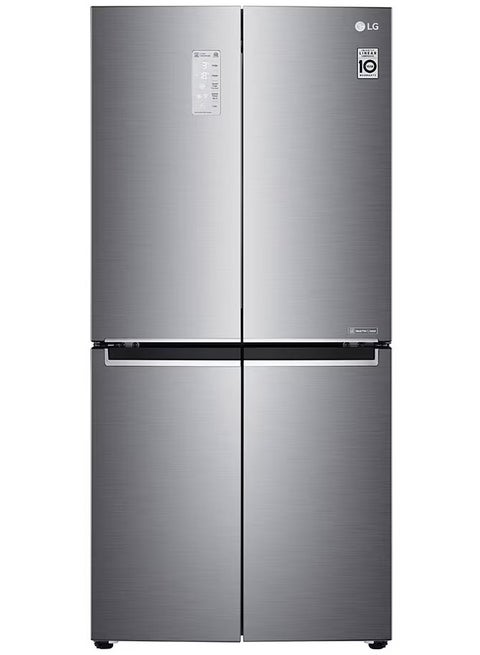 4 Doors Refrigerator  -Bottom Freezer - Smart Inverter Linear Compressor - Smart ThinQ - Pure N Fresh - GC-B22FTLVB Shiny Steel