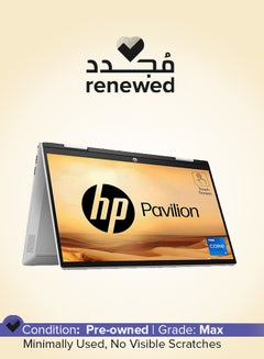 إتش بي Renewed - Pavilion X360 2in1 Laptop WIth 14-Inch Multitouch FHD Display,Intel Core i7/11th Gen 8GB RAM/256GB SSD/Windows 10 English/Arabic Silver  - Image 1