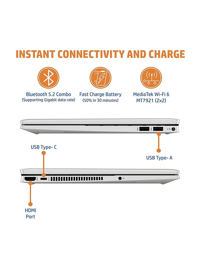 إتش بي Renewed - Pavilion X360 2in1 Laptop WIth 14-Inch Multitouch FHD Display,Intel Core i7/11th Gen 8GB RAM/256GB SSD/Windows 10 English/Arabic Silver  - Image 3