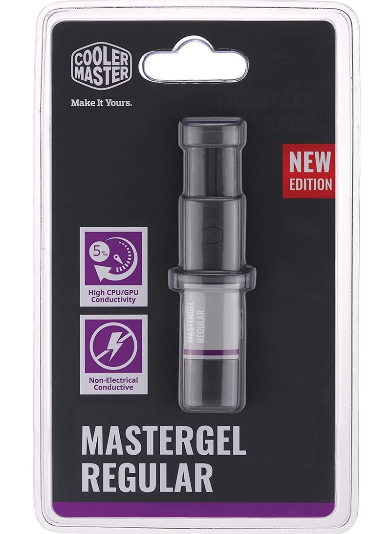 COOLER MASTER - MasterGel REGULAR High Performance Heatsink Thermal Paste, 5 W/mK Thermal Conductivity Compound for CPU and GPU Coolers, Flat-Nozzle Applicator for Easy Use - Image 1