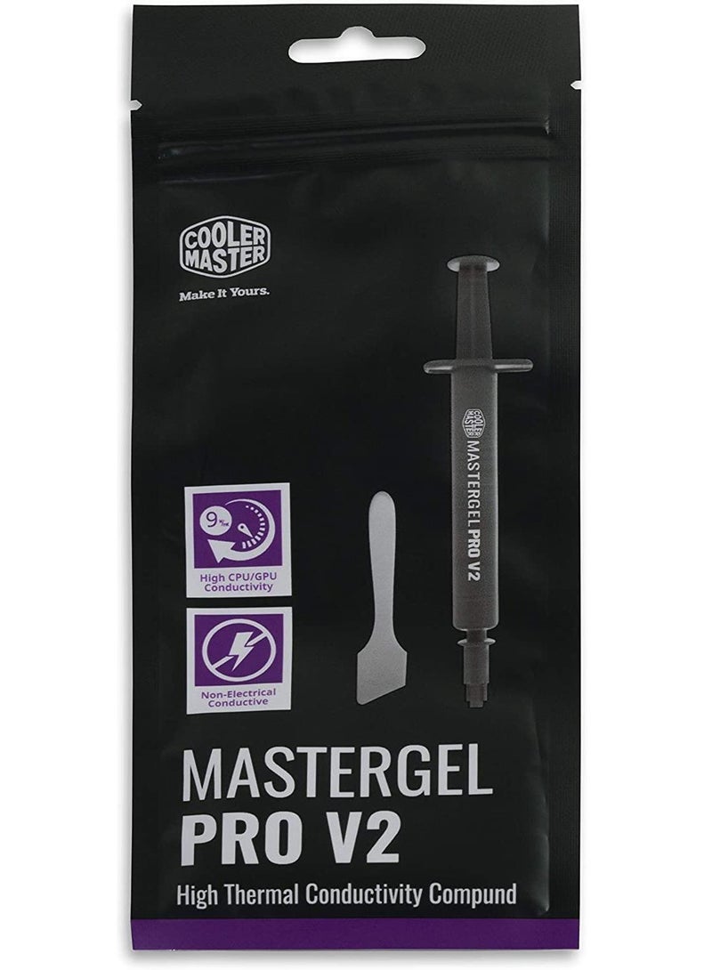 كولر ماستر مركب حراري MasterGel Pro V2 عالي الأداء مع موصلية عالية لوحدة المعالجة المركزية/وحدة معالجة الرسومات W/mk= 9m تصميم لمبردات وحدة المعالجة المركزية ووحدة معالجة الرسومات - Image 1
