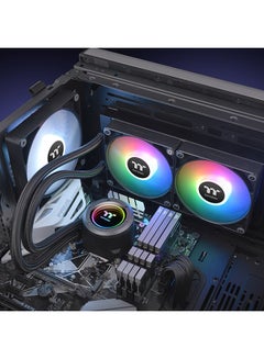Thermaltake TH240 V2 aRGB All-In-One Liquid Cooler, 240mm Radiator Size, 2x CT120mm aRGB Fans, 2000 RPM Fan Speed, 57.05 CFM Fan Airflow, Hydraulic Bearing Type Fan | CL-W361-PL12SW-A Black  - Image 5