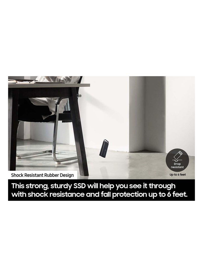 Samsung - T5 EVO Portable SSD 2TB, USB 3.2 Gen 1 External Solid State Drive, Seq. Read Speeds Up to 460MB/s for Gaming and Content Creation, BLACK 2 TB - Image 1