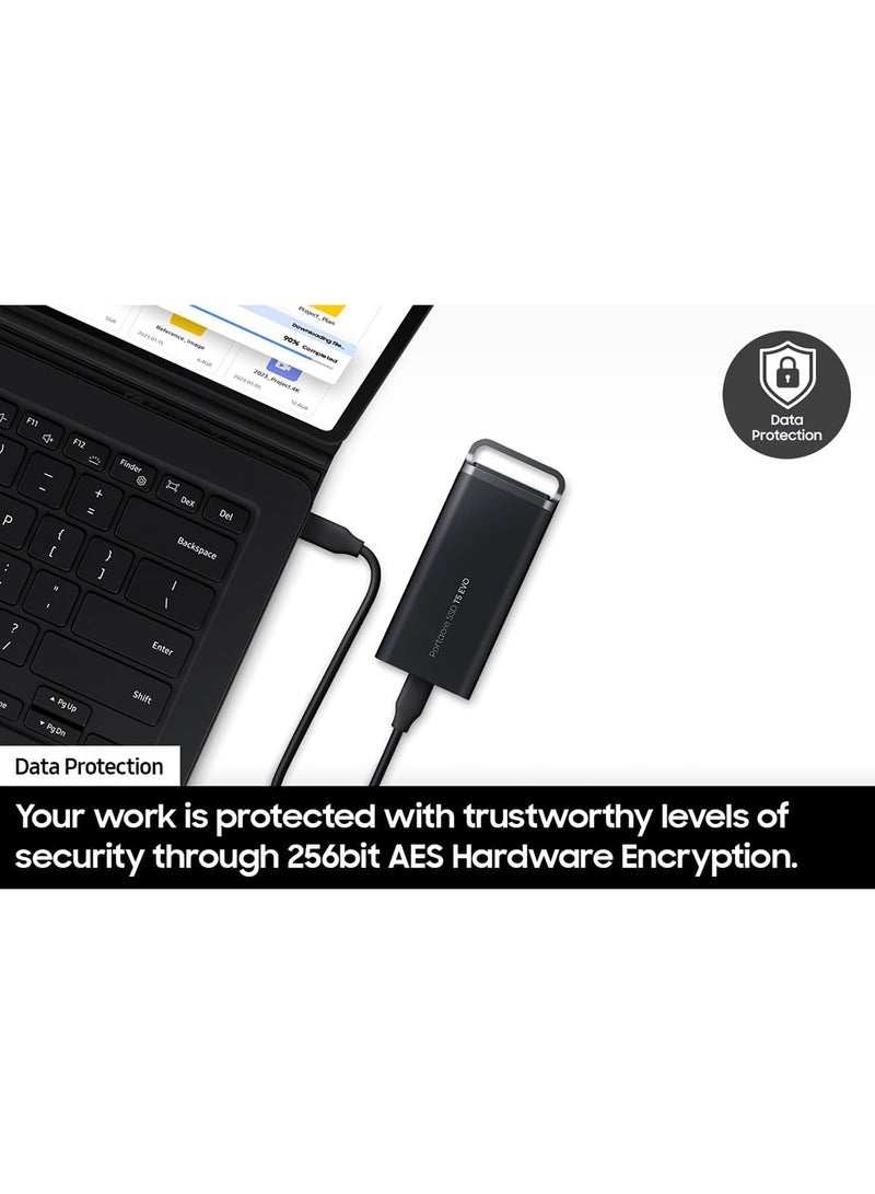Samsung - T5 EVO Portable SSD 2TB, USB 3.2 Gen 1 External Solid State Drive, Seq. Read Speeds Up to 460MB/s for Gaming and Content Creation, BLACK 2 TB - Image 1