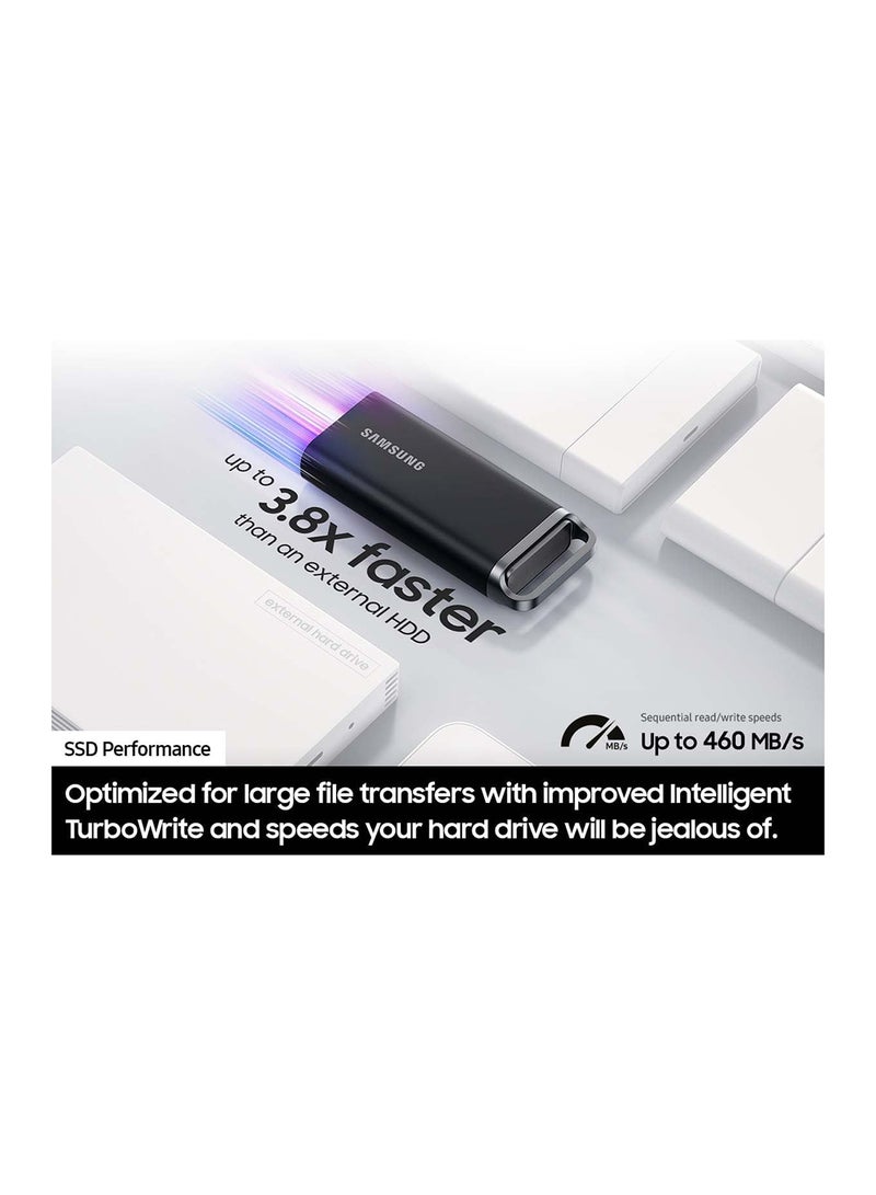 Samsung - T5 EVO Portable SSD 2TB, USB 3.2 Gen 1 External Solid State Drive, Seq. Read Speeds Up to 460MB/s for Gaming and Content Creation, BLACK 2 TB - Image 1