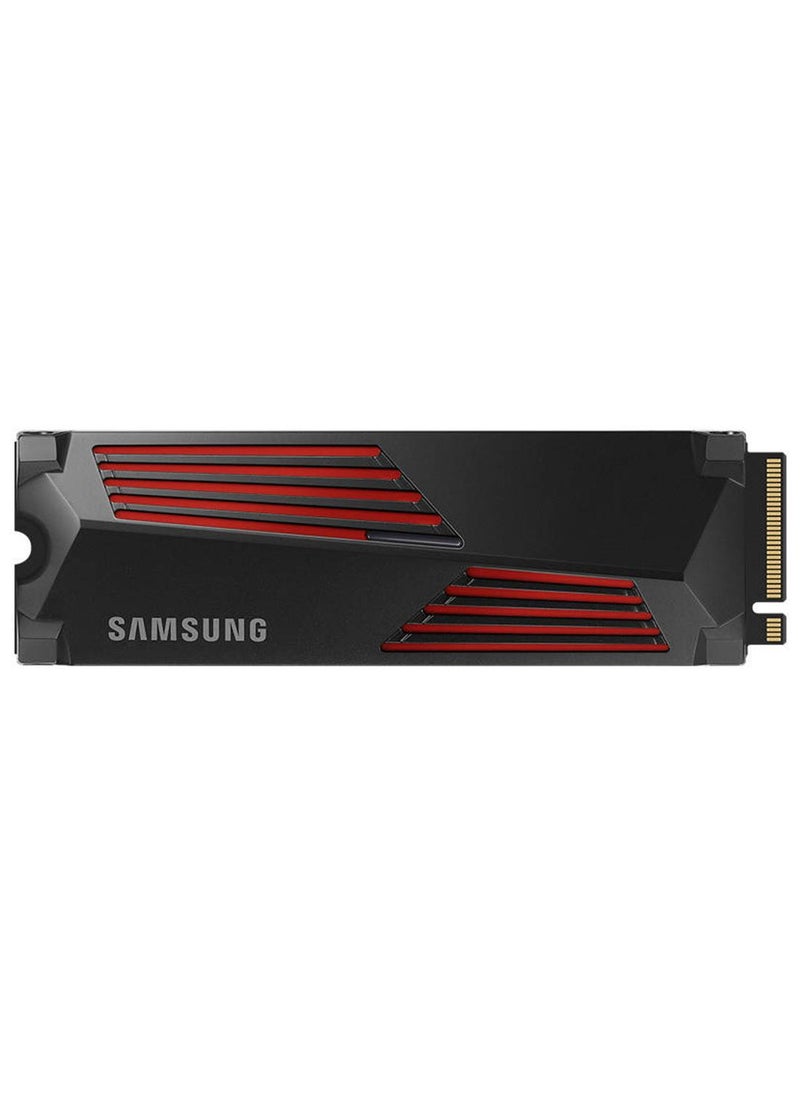 Samsung 990 Pro with Heatsink 2 TB NVMe 2.0 M.2 2280 Internal SSD, 7450 MB/s Sequential Read Speed, 6900 MB/s Sequential Write Speed, 3.3 Voltage, V-NAND 3-bit MLC, Black | MZ-V9P2T0CW 2 TB - Image 1