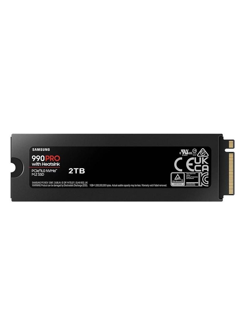 Samsung 990 Pro with Heatsink 2 TB NVMe 2.0 M.2 2280 Internal SSD, 7450 MB/s Sequential Read Speed, 6900 MB/s Sequential Write Speed, 3.3 Voltage, V-NAND 3-bit MLC, Black | MZ-V9P2T0CW 2 TB - Image 2