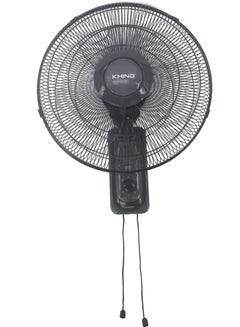 KHIND KHIND 16 Inch Wall Fan, 3 Leaf AS Blade, 3 Speed Manual Control with Pull Cord, Oscillation with Pull Cord, Built-in Thermal Fuse, Double Pull Cord, 2 Year Warranty, Dark Grey, WF163T 50 W WF163T Black  - Image 1