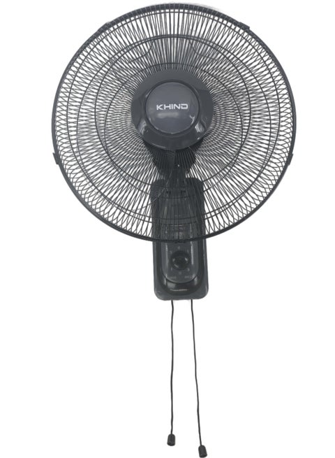 KHIND 16 Inch Wall Fan, 3 Leaf AS Blade, 3 Speed Manual Control with Pull Cord, Oscillation with Pull Cord, Built-in Thermal Fuse, Double Pull Cord, 2 Year Warranty, Dark Grey, WF163T 50 W WF163T Black