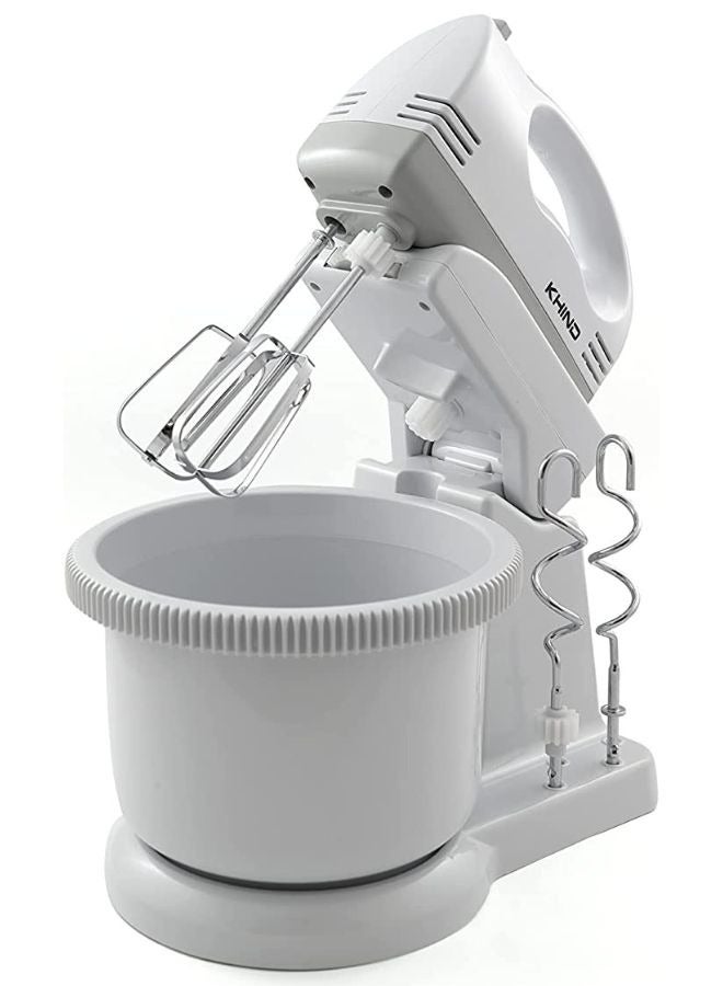 KHIND KHIND SM220 Stand Mixer with Kitchen Machine 2.0L Bowl with Food Grade Stainless Steel Pair of Beater and Book - White 160 W SM220 Stainless Steel 