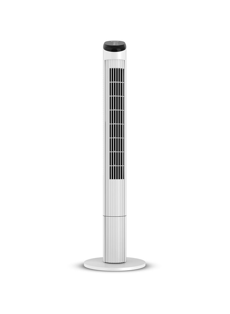 KHIND - 45 Inch Oscillating Tower Fan With Remote Control and Touch Screen |7.5 hours Auto Timer Function With Three Speed settings |Home, Kitchen And Office Use|1 Year Brand Warranty 0.01 L 0.01 W FD301R White - Image 1