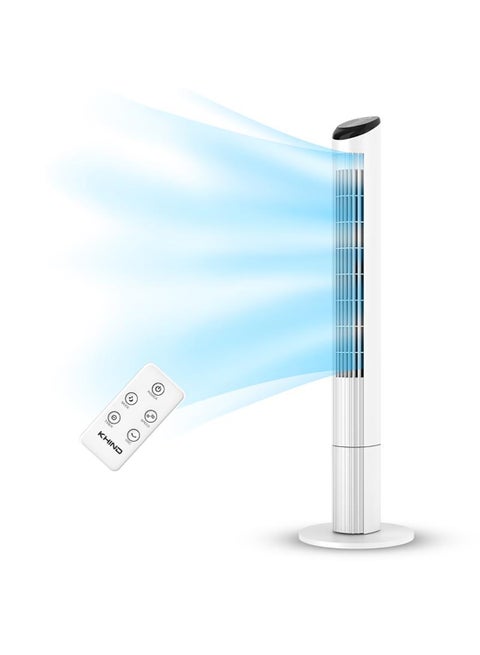 45 Inch Oscillating Tower Fan With Remote Control and Touch Screen |7.5 hours Auto Timer Function With Three Speed settings |Home, Kitchen And Office Use|1 Year Brand Warranty 0.01 L 0.01 W FD301R White