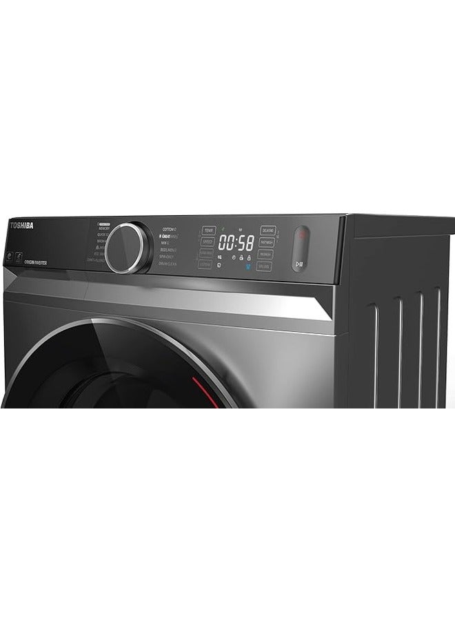 Toshiba - 9 Kg Front Load Washing Machine, 1400 RPM, 16 Programs, Remote ,Wi-Fi, Temp And Spin Speed Selection 9 kg TW-BK100GF4B(SK) Silver - Image 1