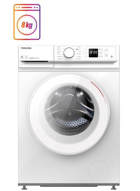 8 Kg Front Load Washing Machine, 1400 RPM, 16 Programs, ECO Cold Wash, Fast And Steam Wash 8 kg TW-BL90A4B(WK) White