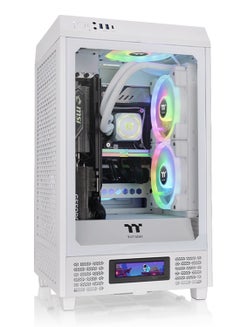 Thermaltake The Tower 200 Snow Mini Computer Case, SPCC+Tempered Glass Material, Supports Up to 280mm Radiator, Up to 4 Fans Support, Removable Dust Filter, Snow White | CA-1X9-00S6WN-00 Snow  - Image 1