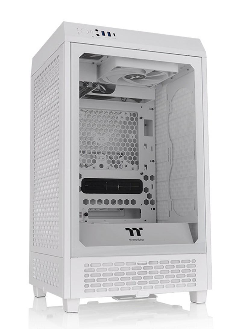 Thermaltake The Tower 200 Snow Mini Computer Case, SPCC+Tempered Glass Material, Supports Up to 280mm Radiator, Up to 4 Fans Support, Removable Dust Filter, Snow White | CA-1X9-00S6WN-00 Snow  - Image 2